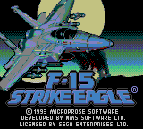 F-15 Strike Eagle (USA, Europe) Title Screen